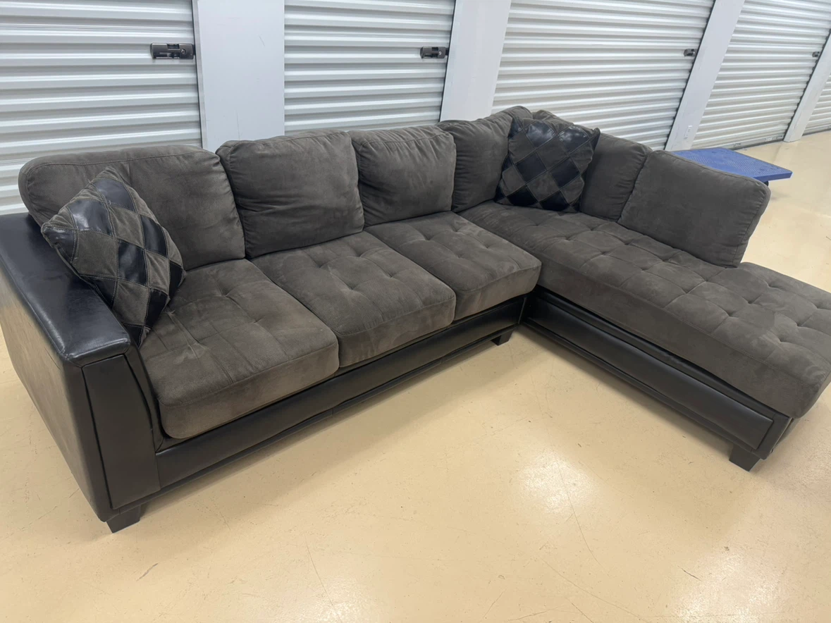 Grey Sectional Sofa with Chaise - photo 2