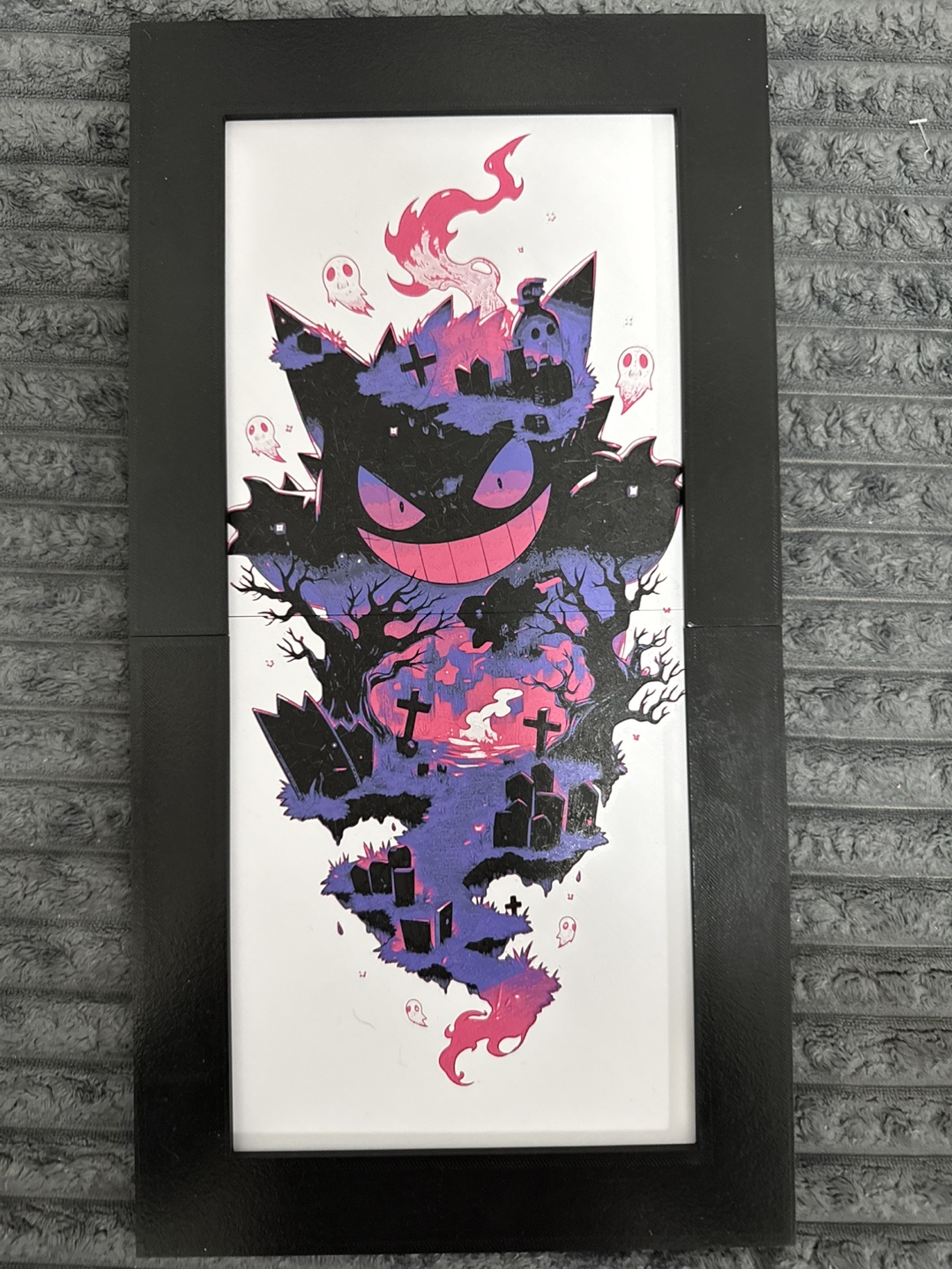 Pokemon Gengar Framed Art 3d Print