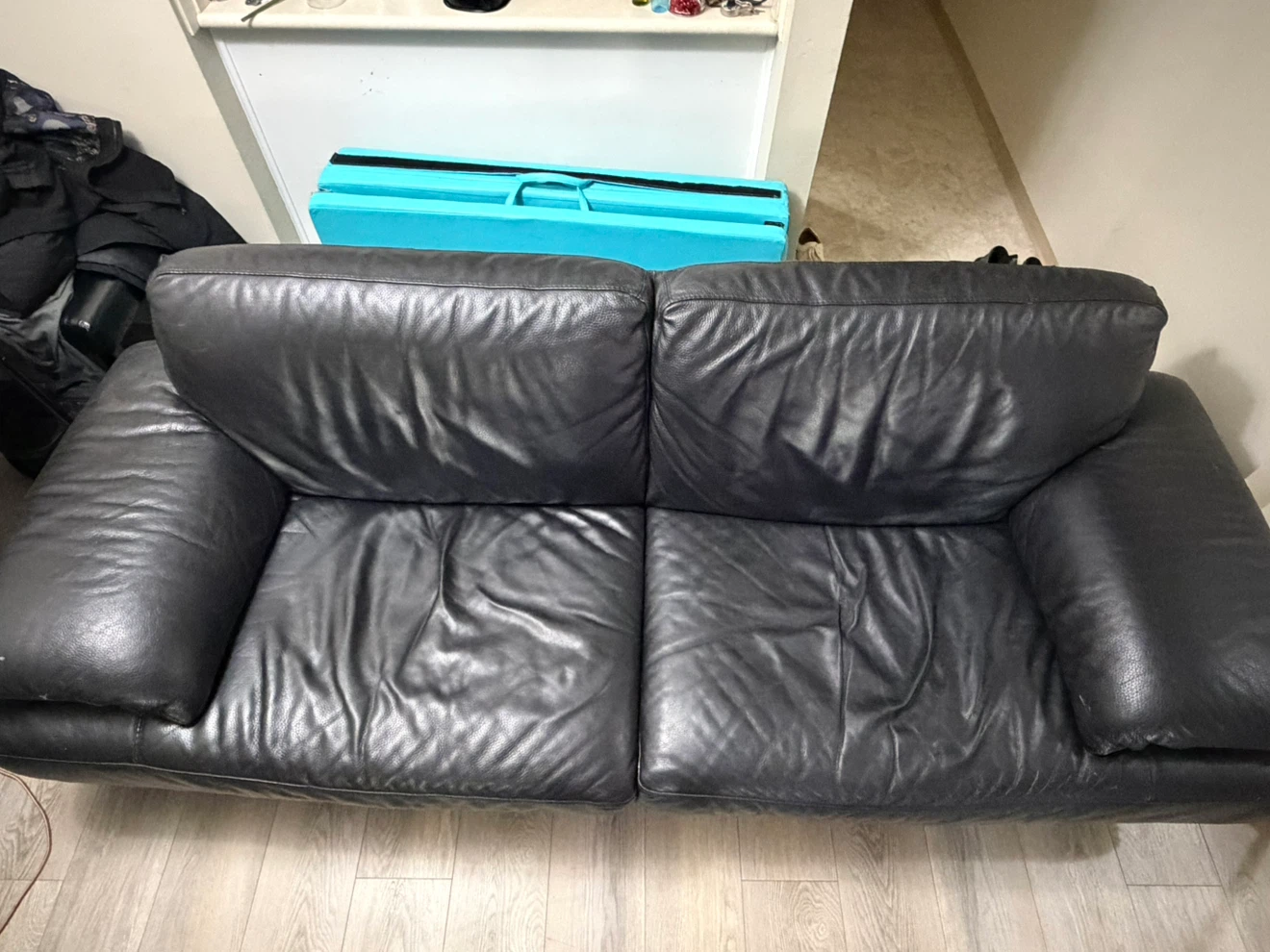 Black Leather Sofa - photo 2