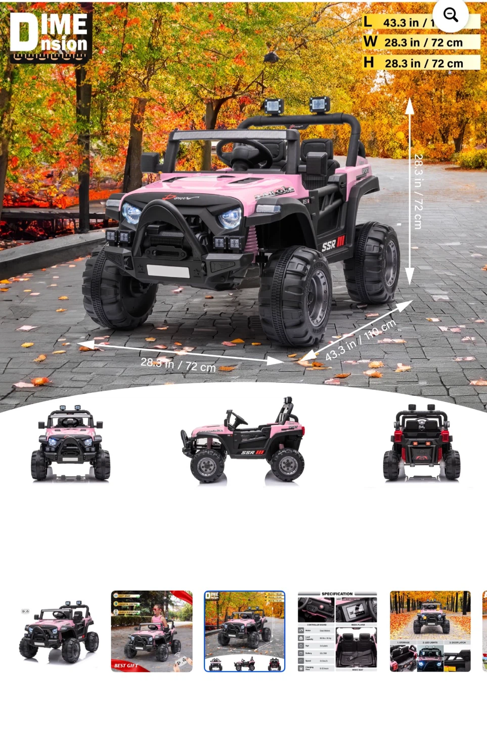 Pink Voltz Toys ride-on jeep