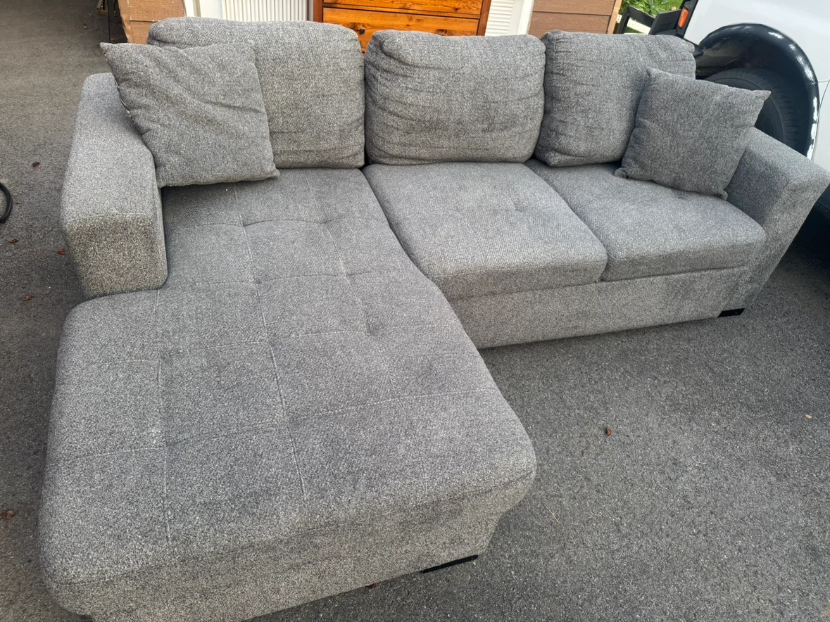 Grey Sectional Sofa with Storage