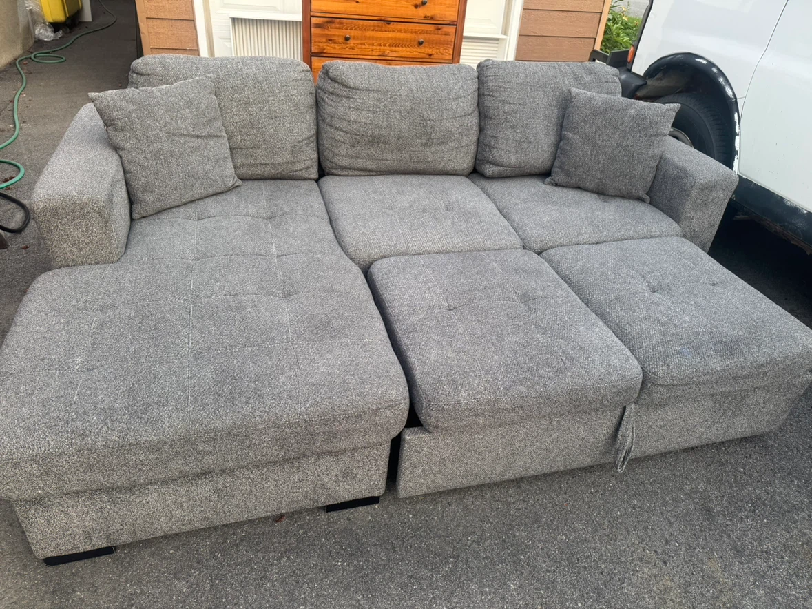 Grey Sectional Sofa with Storage - photo 2