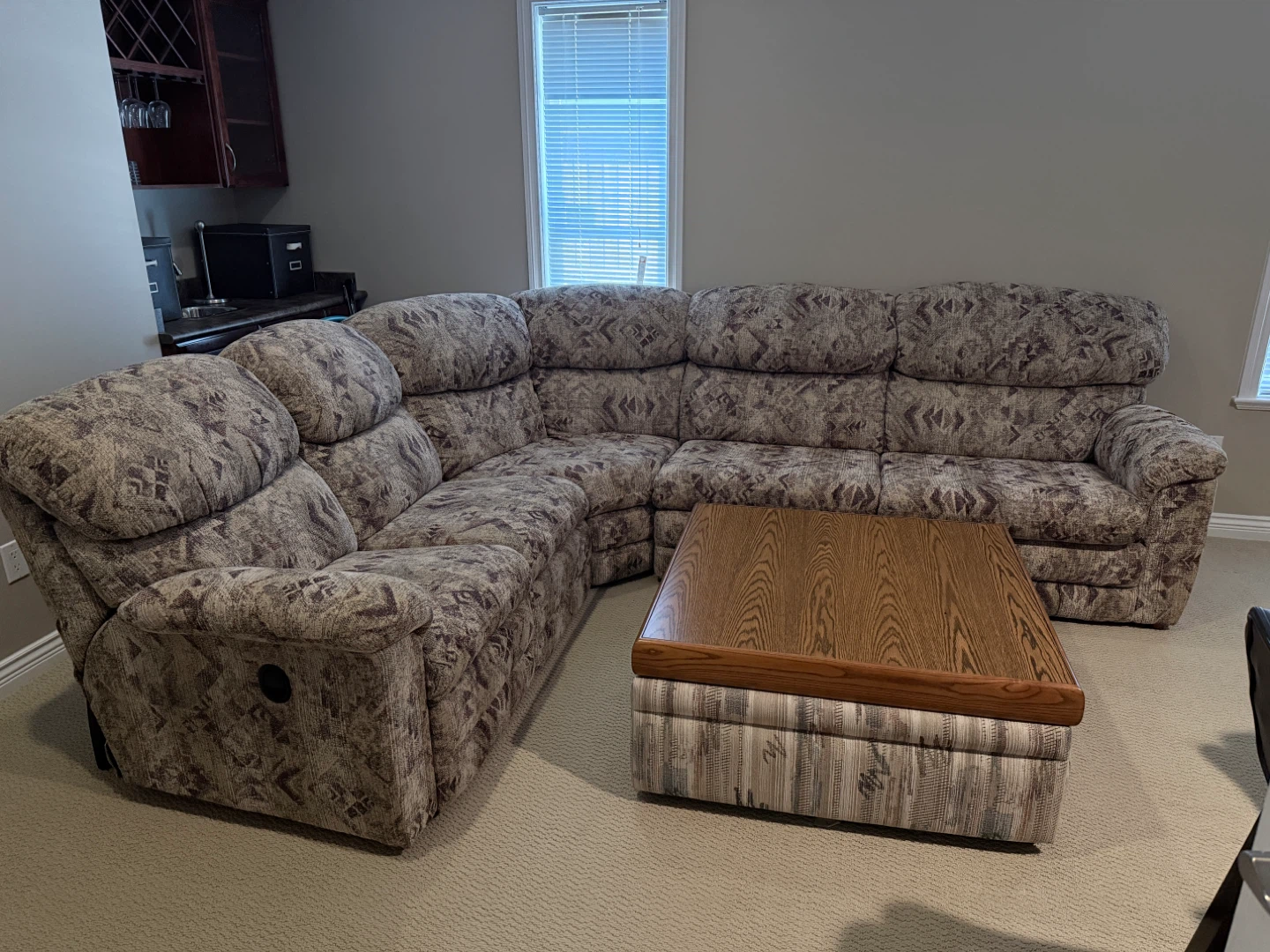 Sectional Sofa with Recliner and Ottoman