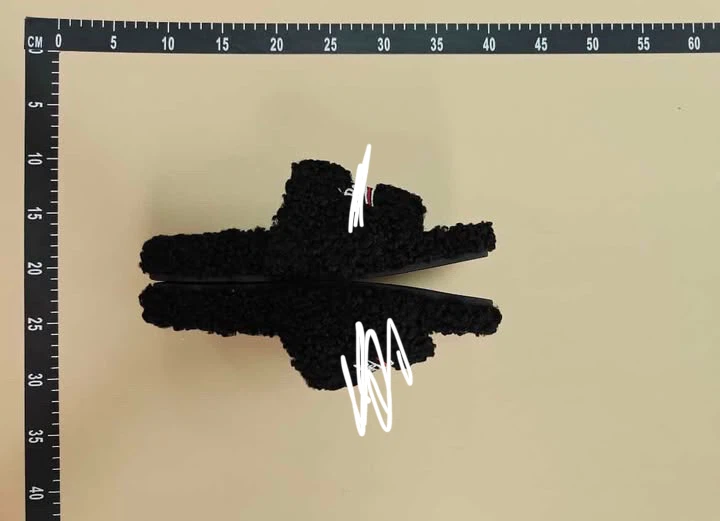 Black balenciaga Fuzzy Slippers with Box Size 42