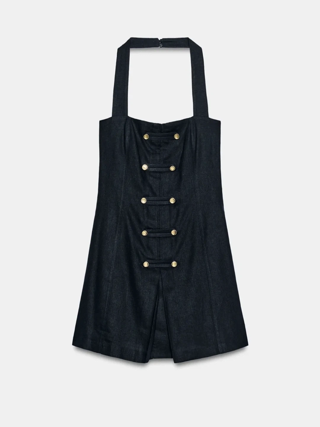Zara Linen Toggle Navy Mini Dress - photo 3