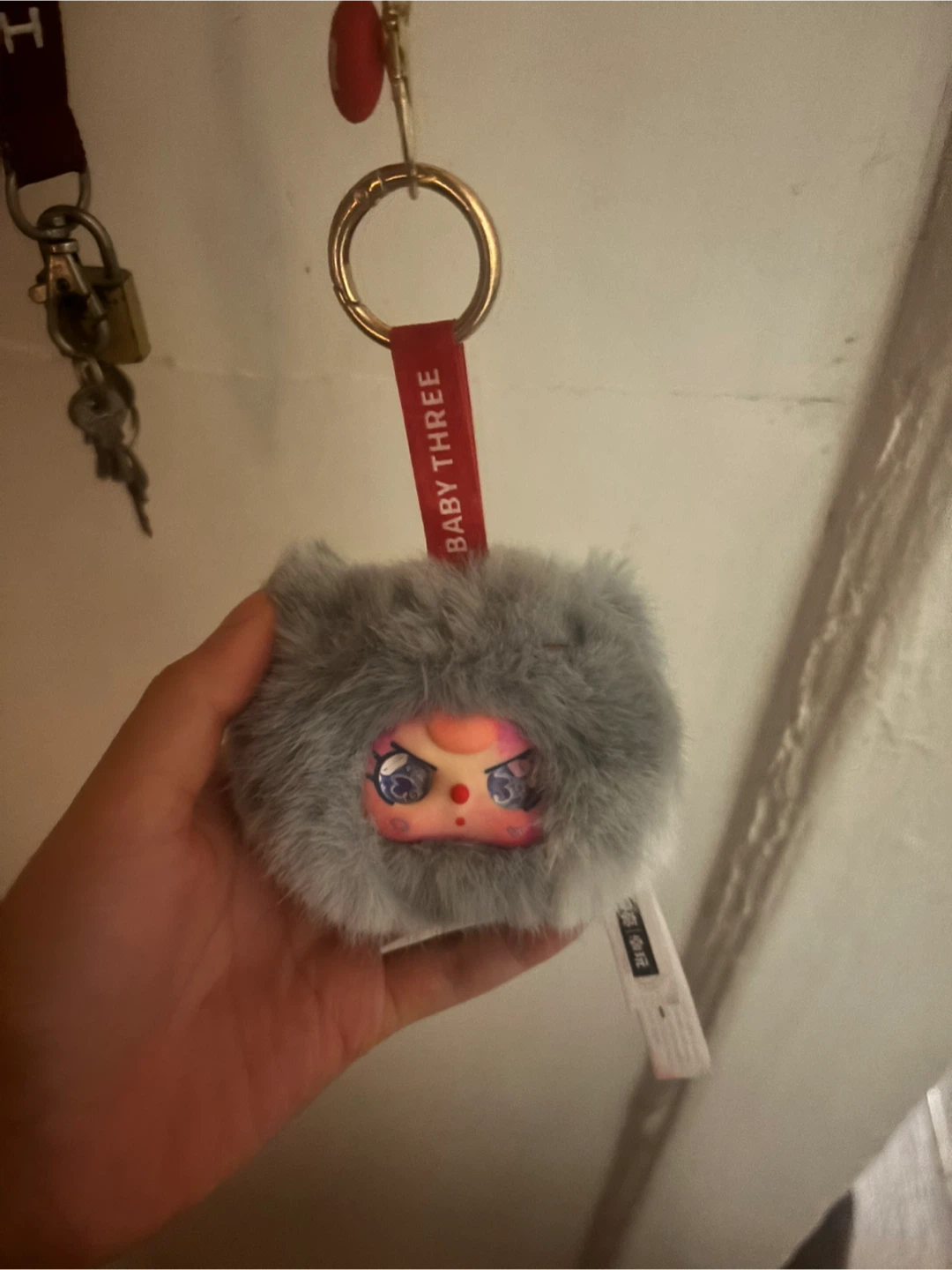 Baby Three Pom Pom Keychain