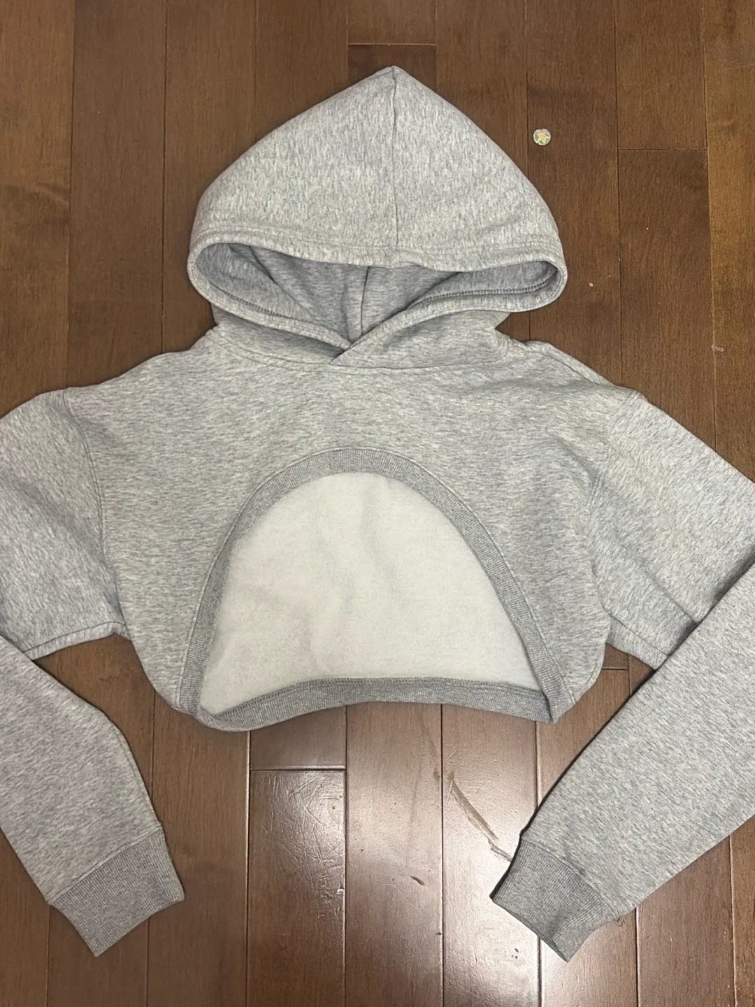 Grey Cropped Hoodie - size medium