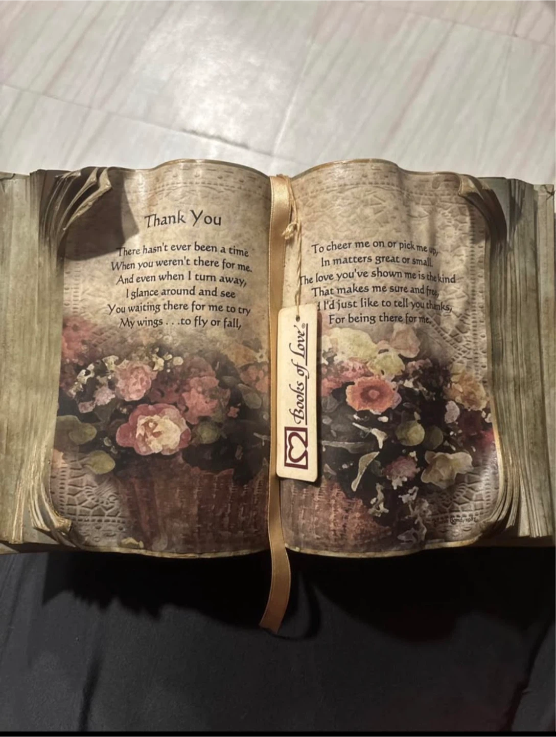Decorative Book "Books of Love" Thank You Poem