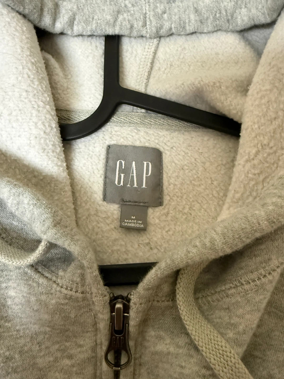 GAP Zip-Up Hoodie - Grey, Size Medium - photo 2