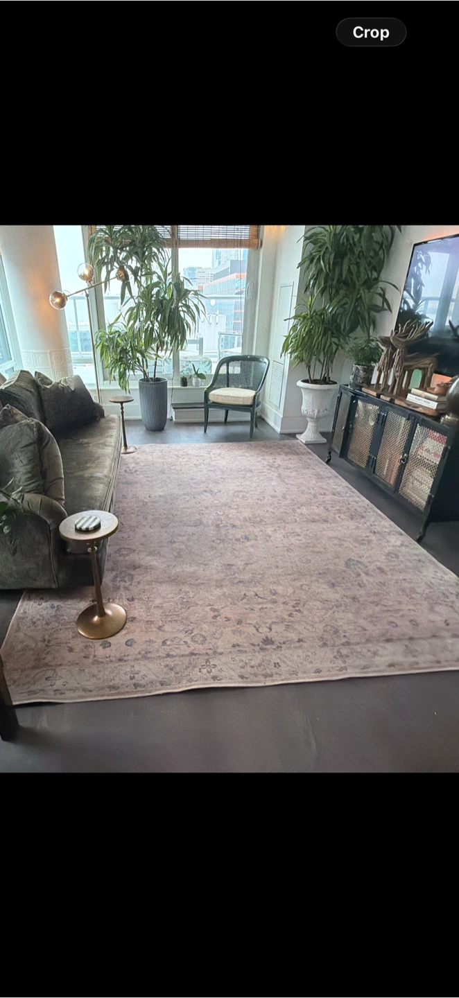 Large Vintage-Style Area Rug – Blush & Neutral Tones