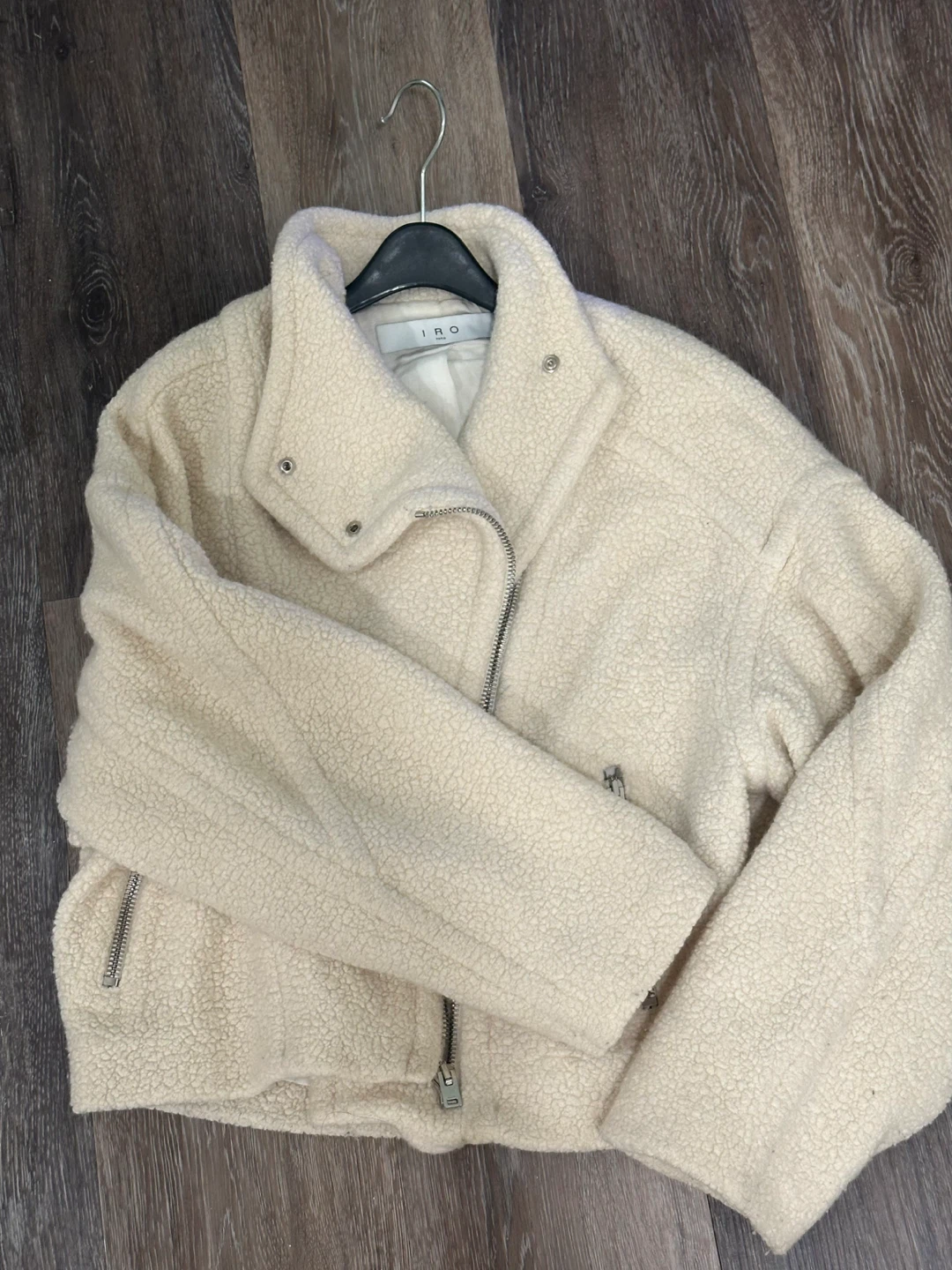IRO White Bouclé Fur Jacket and Other