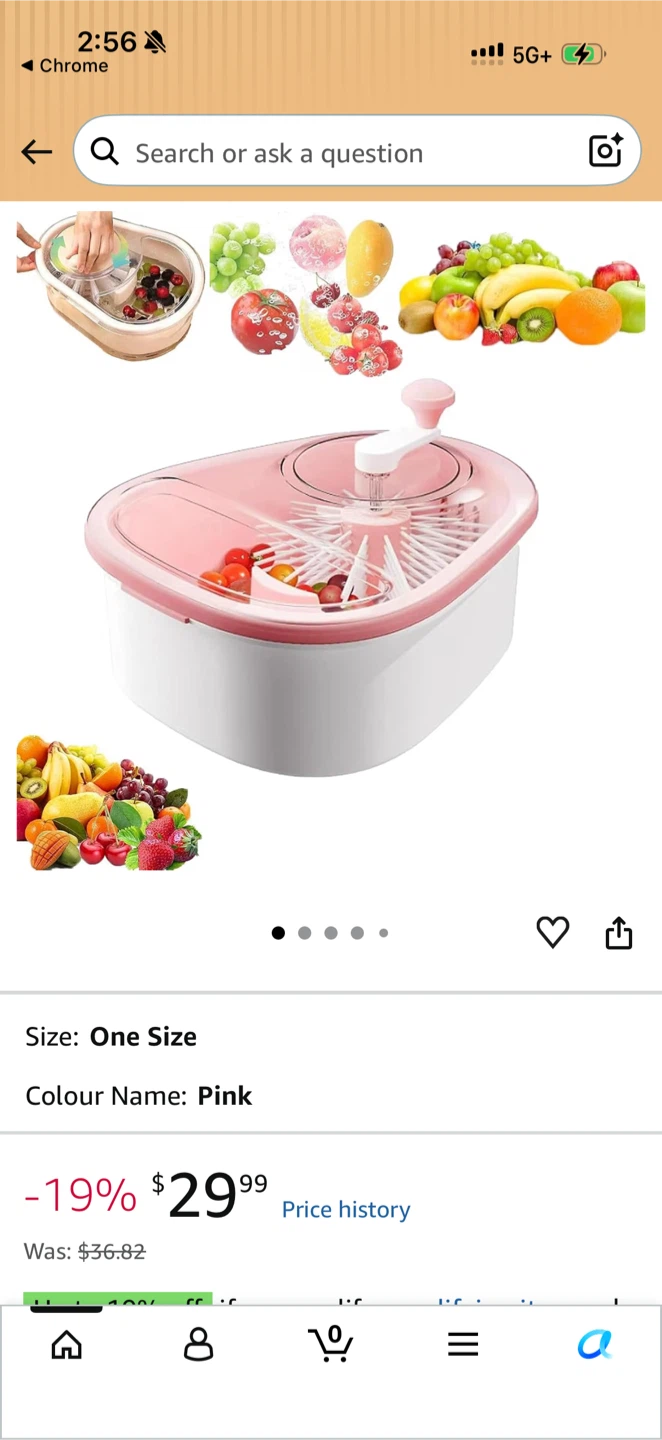 Pink Fruit and Vegetable Washer