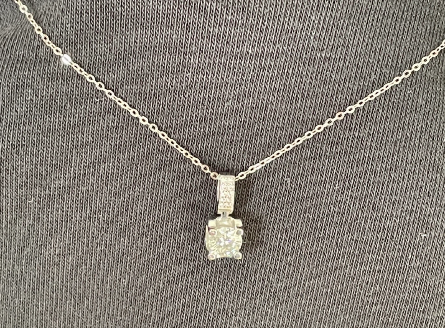 Sterling Silver Moissanite Pendant Necklace - photo 3