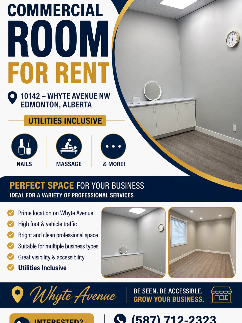 Commercial Space for Rent - 2-Room Unit on Whyte Ave