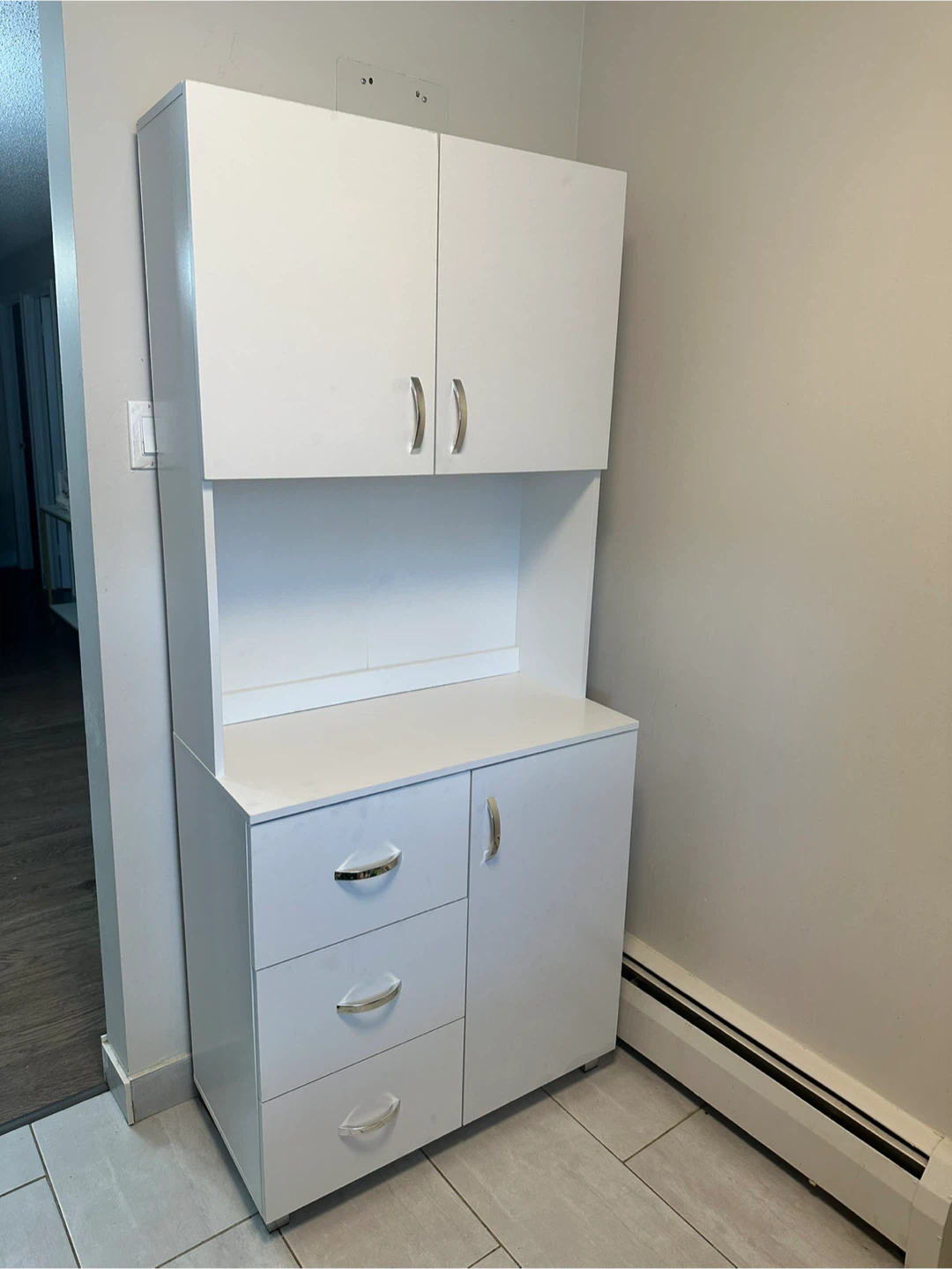 HOMCOM Freestanding Kitchen Pantry Cabinet White