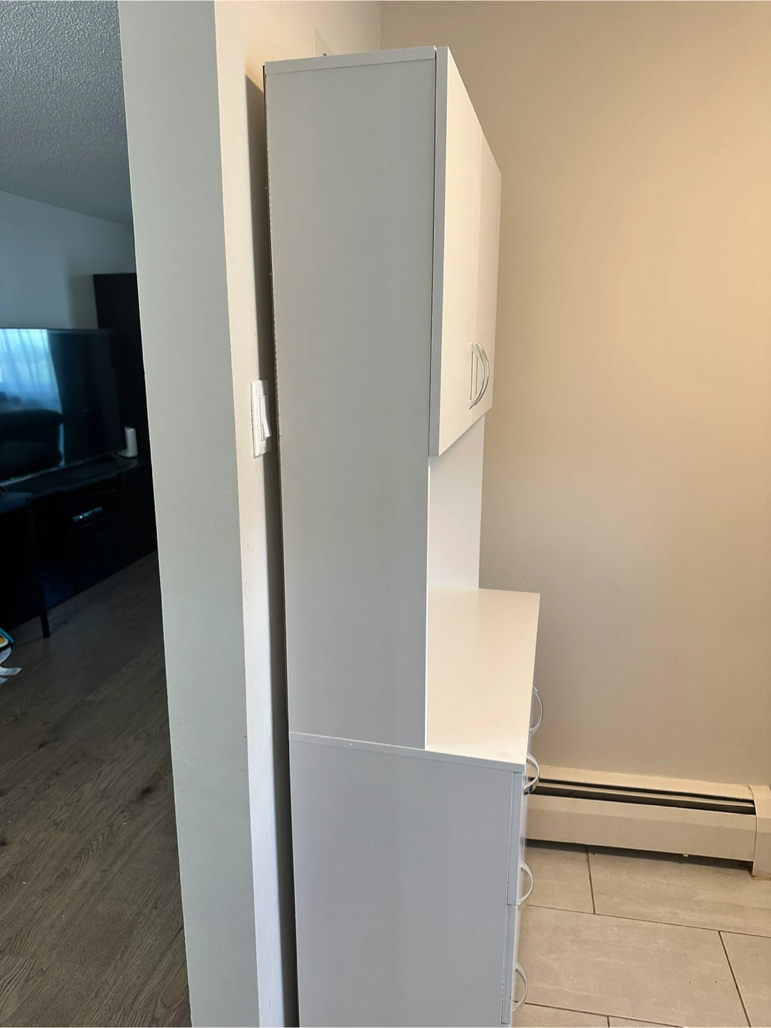 HOMCOM Freestanding Kitchen Pantry Cabinet White - photo 2