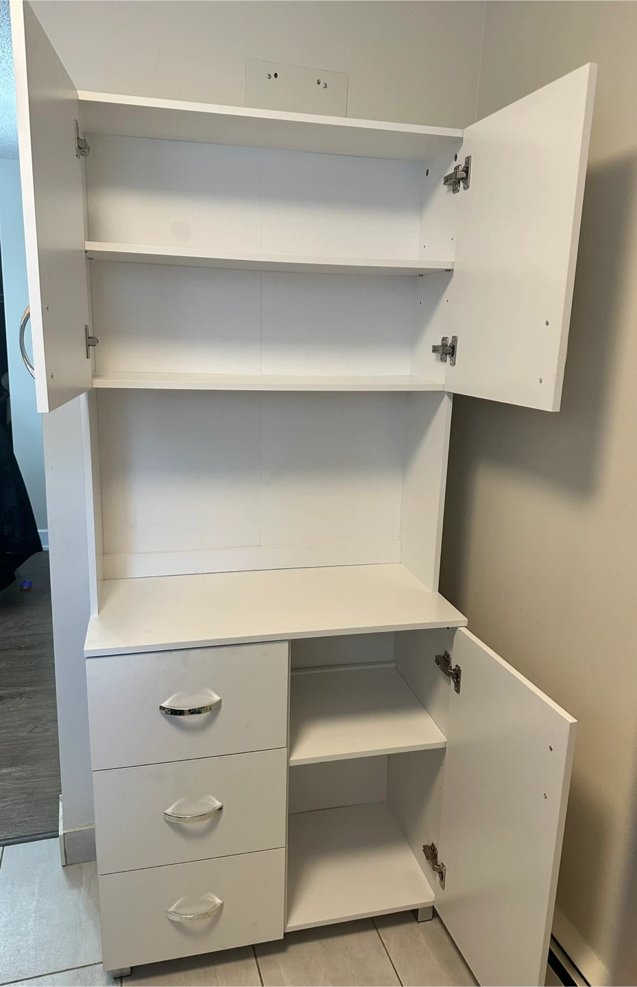HOMCOM Freestanding Kitchen Pantry Cabinet White - photo 3
