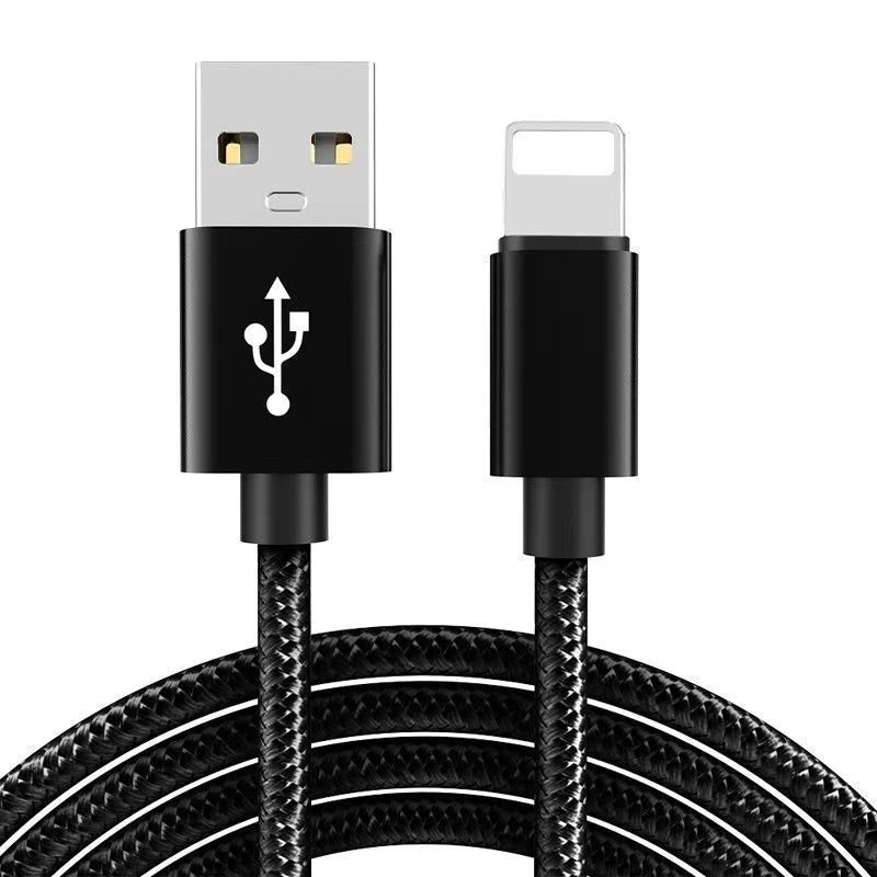 Black Braided USB to Lightning Data Cable