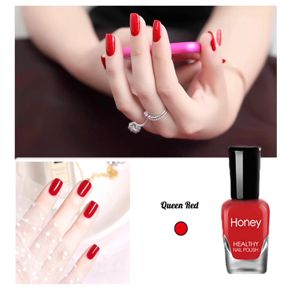 Honey Healthy Nail Polish - Queen Red - photo 3