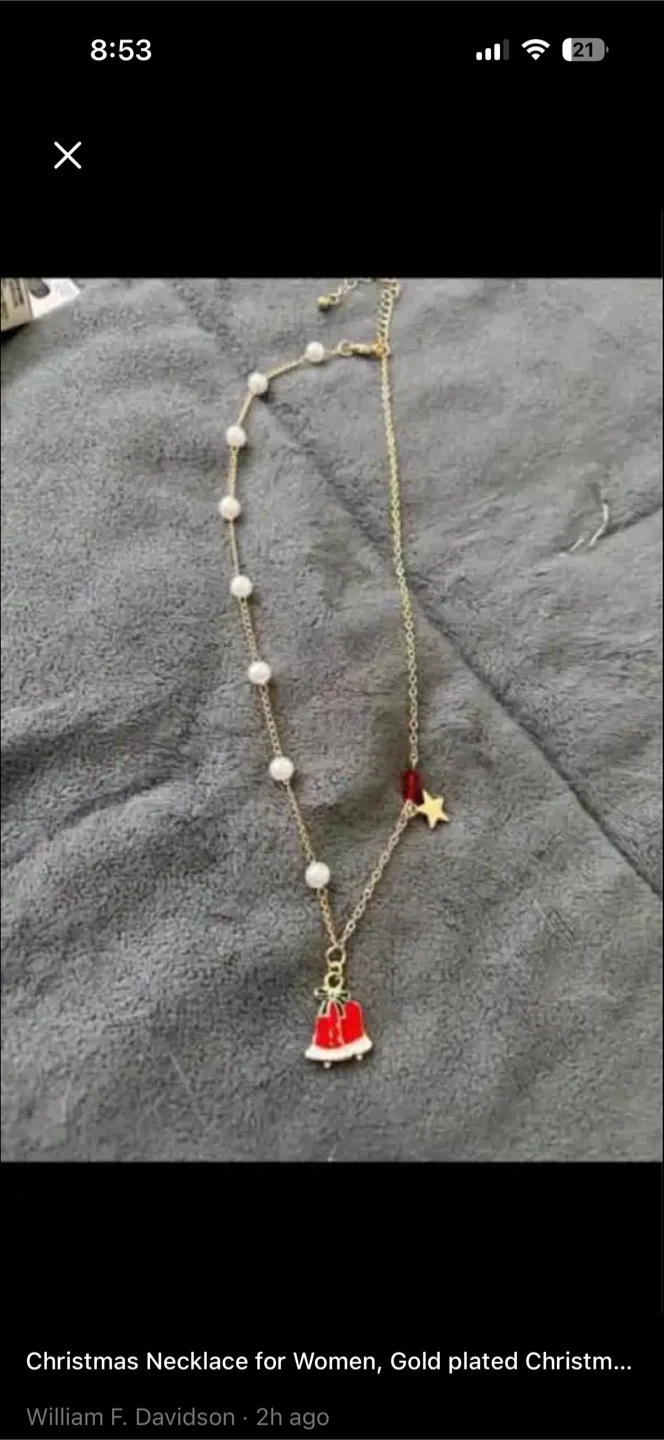 Christmas Necklace with Bells and Star