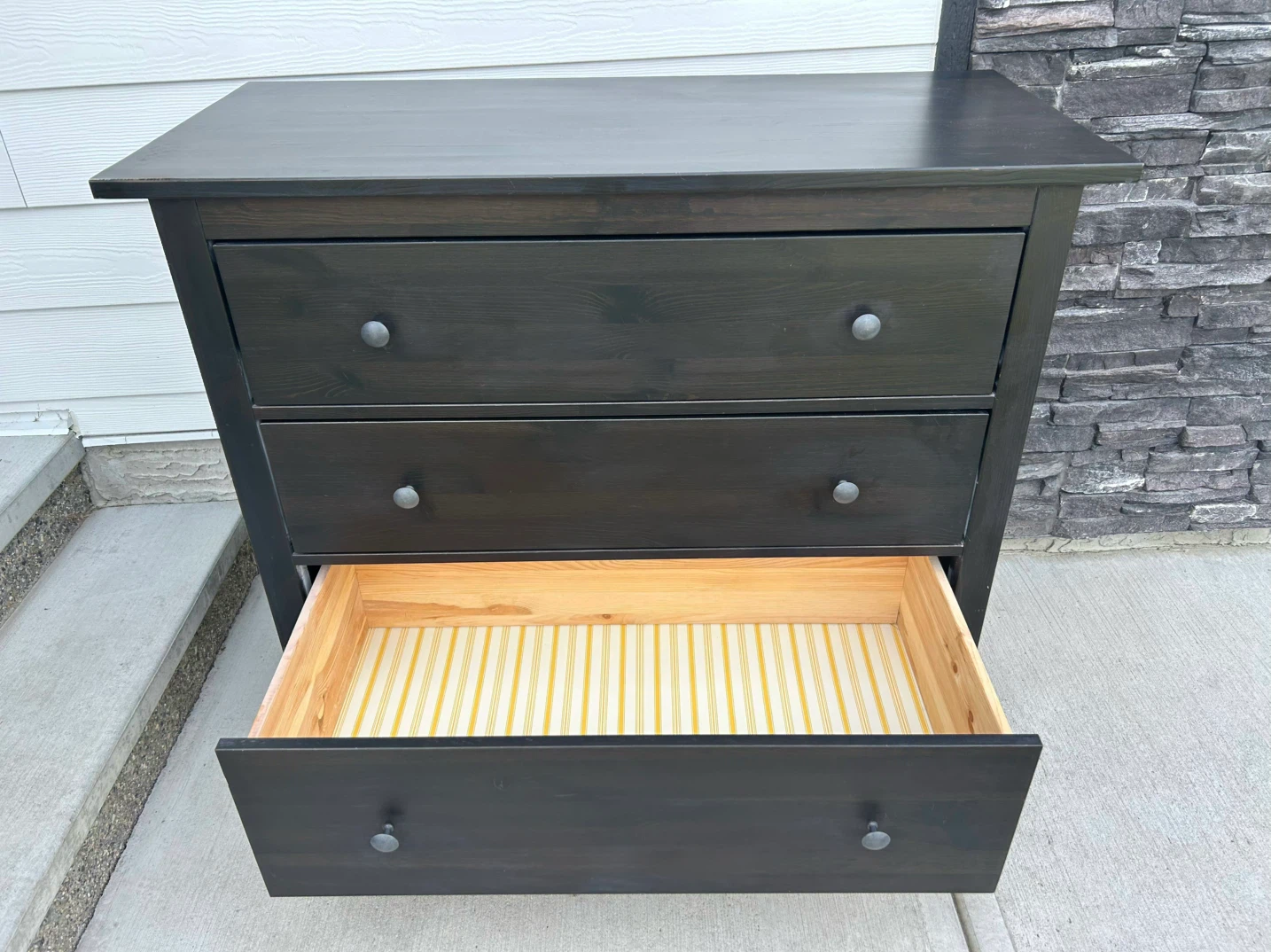 IKEA HEMNES dresser black brown 3 drawers - photo 4