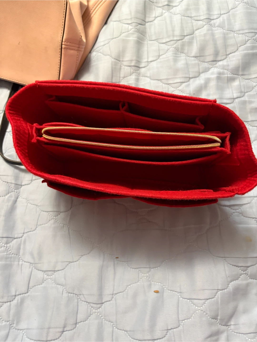 Red Felt Purse Organizer Insert