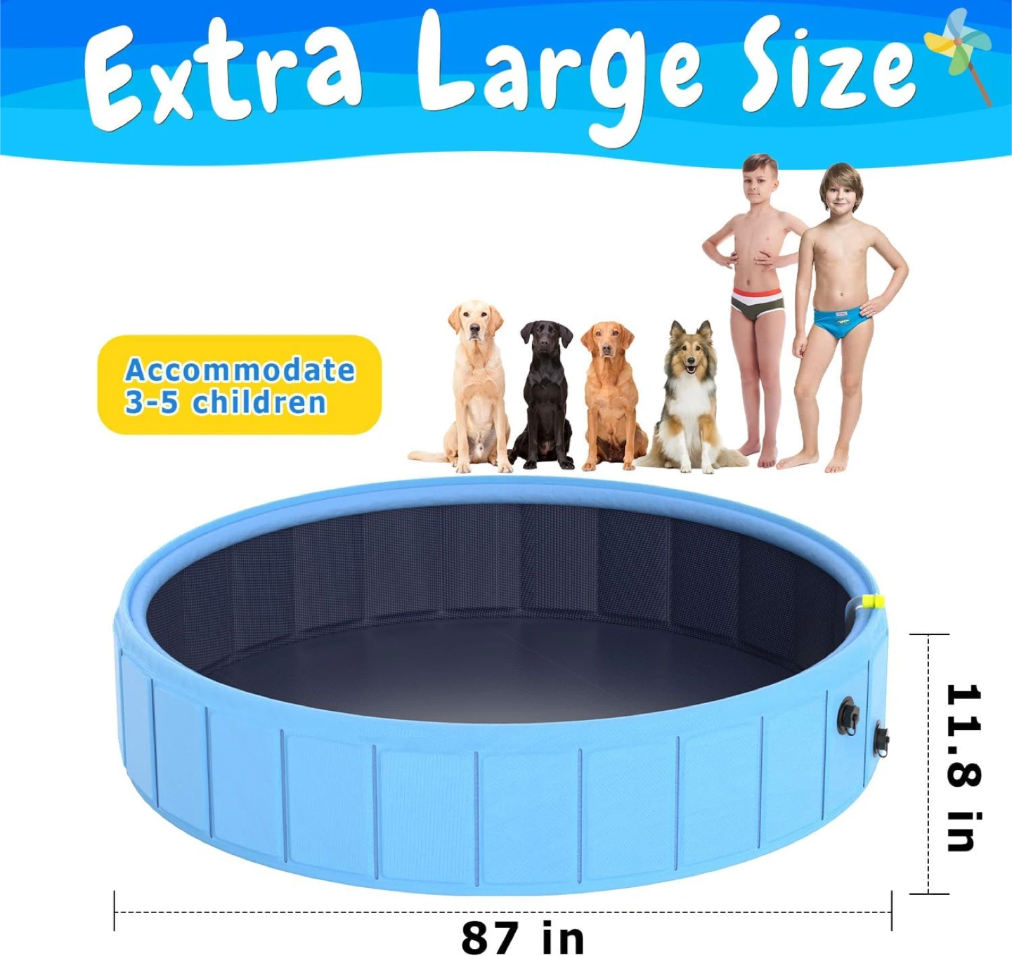 Blue Collapsible Dog Pool 87 inch - photo 2