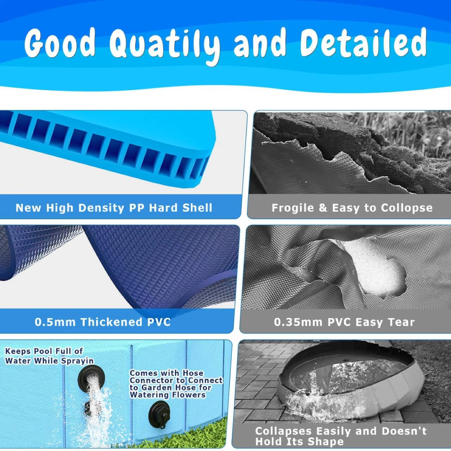 Blue Collapsible Dog Pool 87 inch - photo 3
