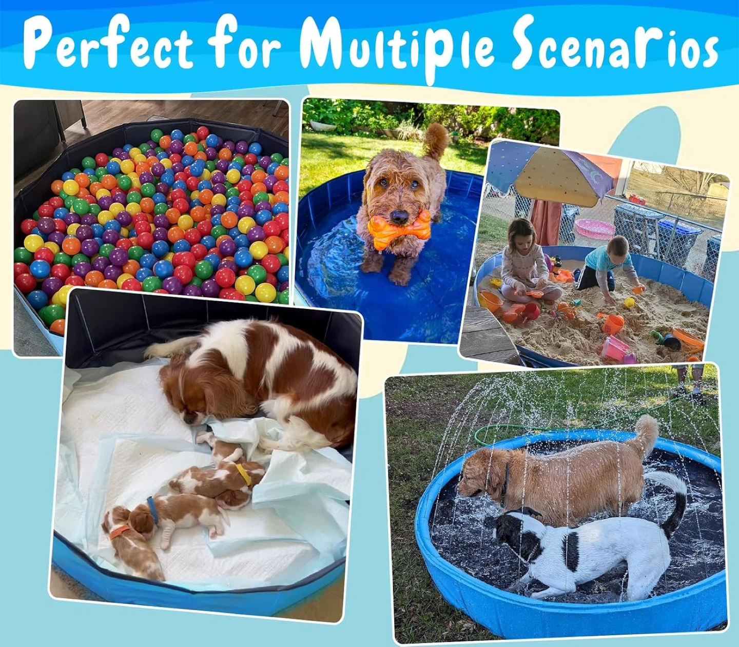 Blue Collapsible Dog Pool 87 inch - photo 4