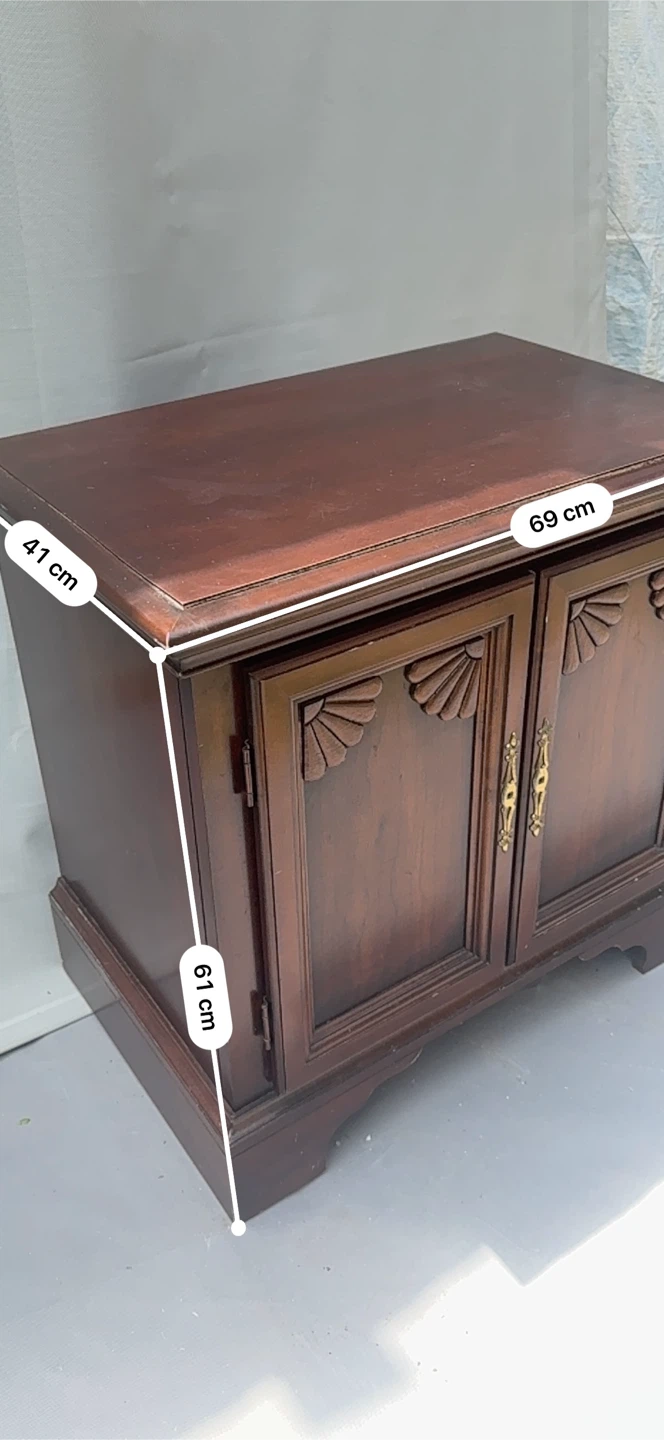 Pair Dark Wood Accent Cabinet - photo 3