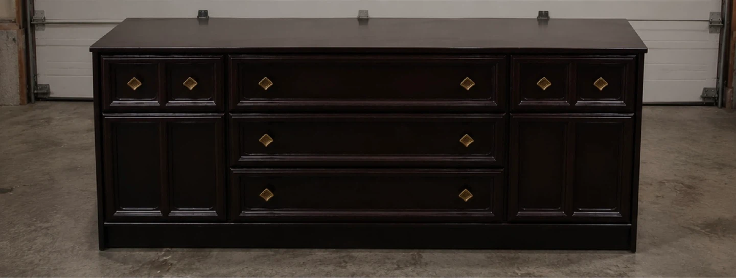 Dark Brown Dresser with Gold Accents - photo 2