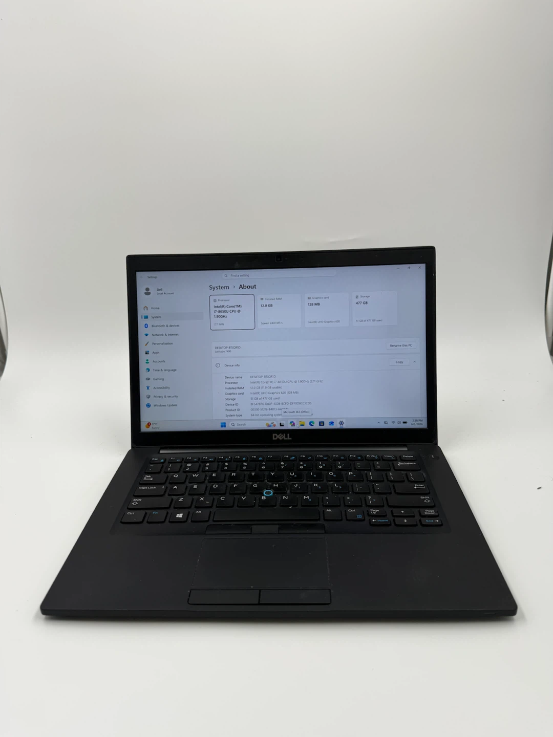 Dell Latitude 7490 i7 8th Gen 12 GB 512 SSD w/MS Office 2024