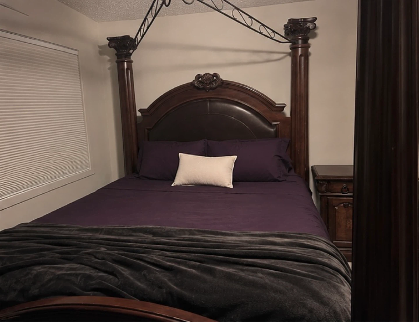 Dark Wood Bedroom Set - Bed Frame, Dresser, Nightstand - photo 2