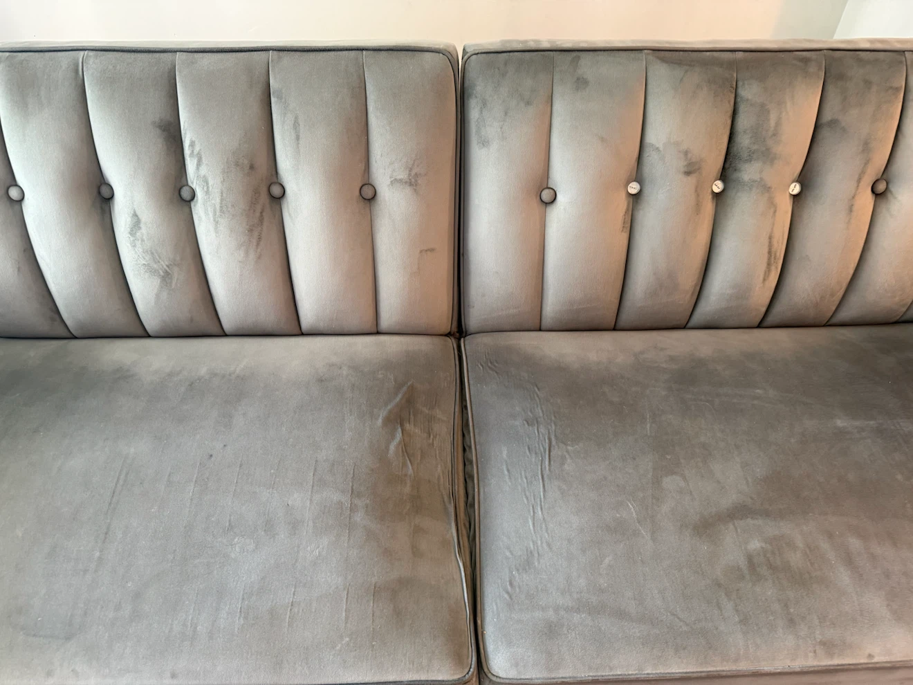 Convertible Sofa Bed – Fold-Down Backrest – Grey Velvet