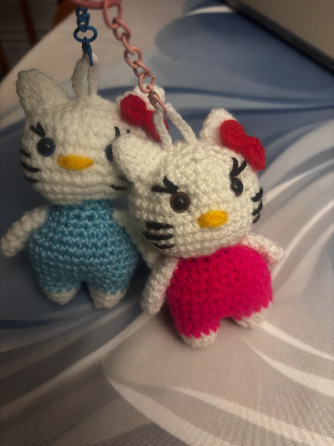 Handmade Crochet Hello Kitty Keychains (Set of 5) - photo 2