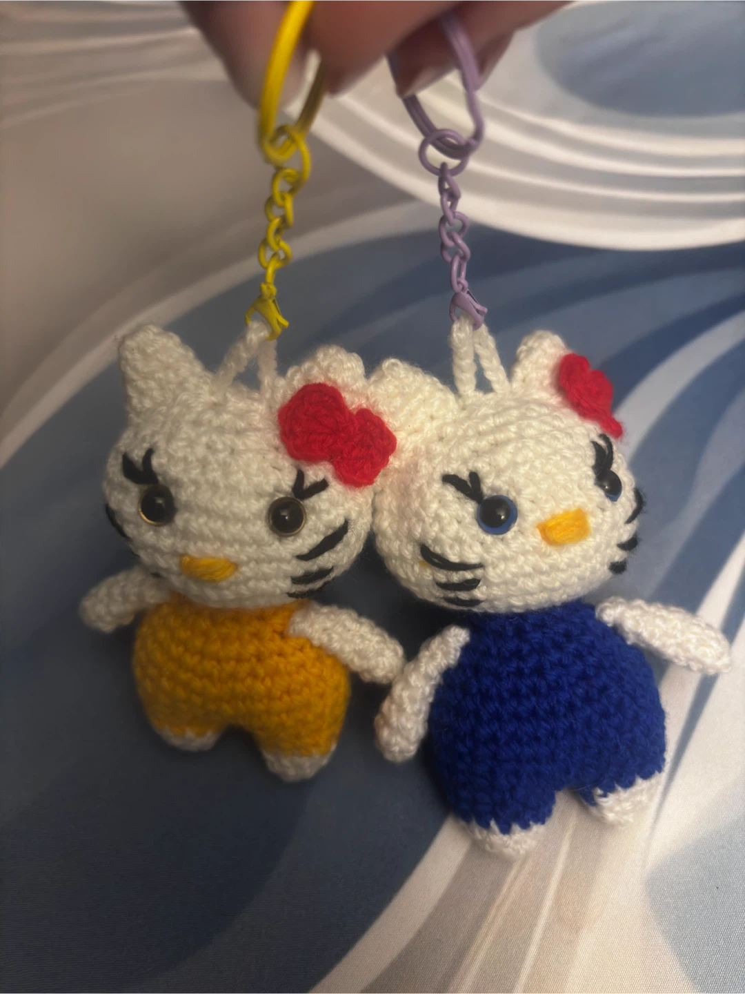 Handmade Crochet Hello Kitty Keychains (Set of 5) - photo 3