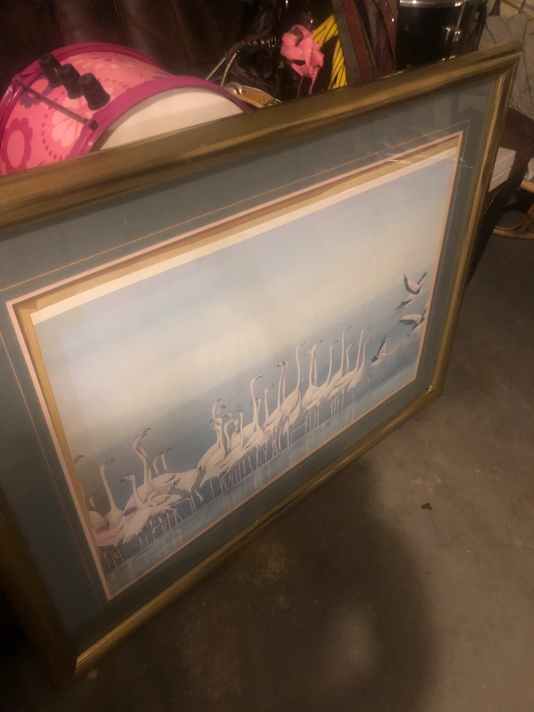 Framed Art Print - Flamingos