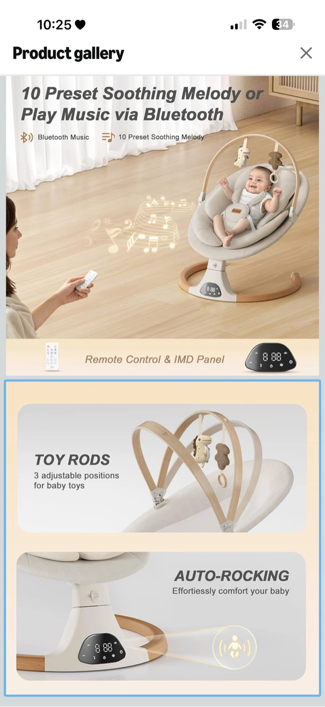 Monamii Baby Swing - Light Beige - photo 4