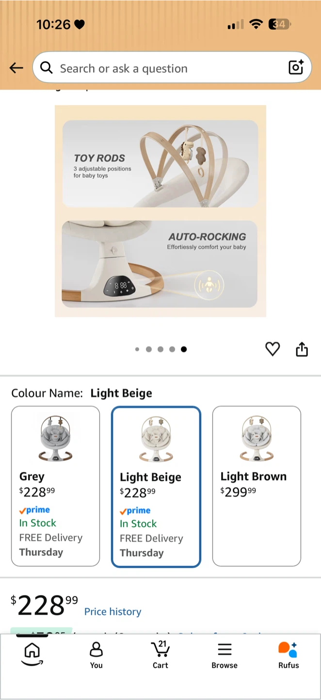 Monamii Baby Swing - Light Beige - photo 5