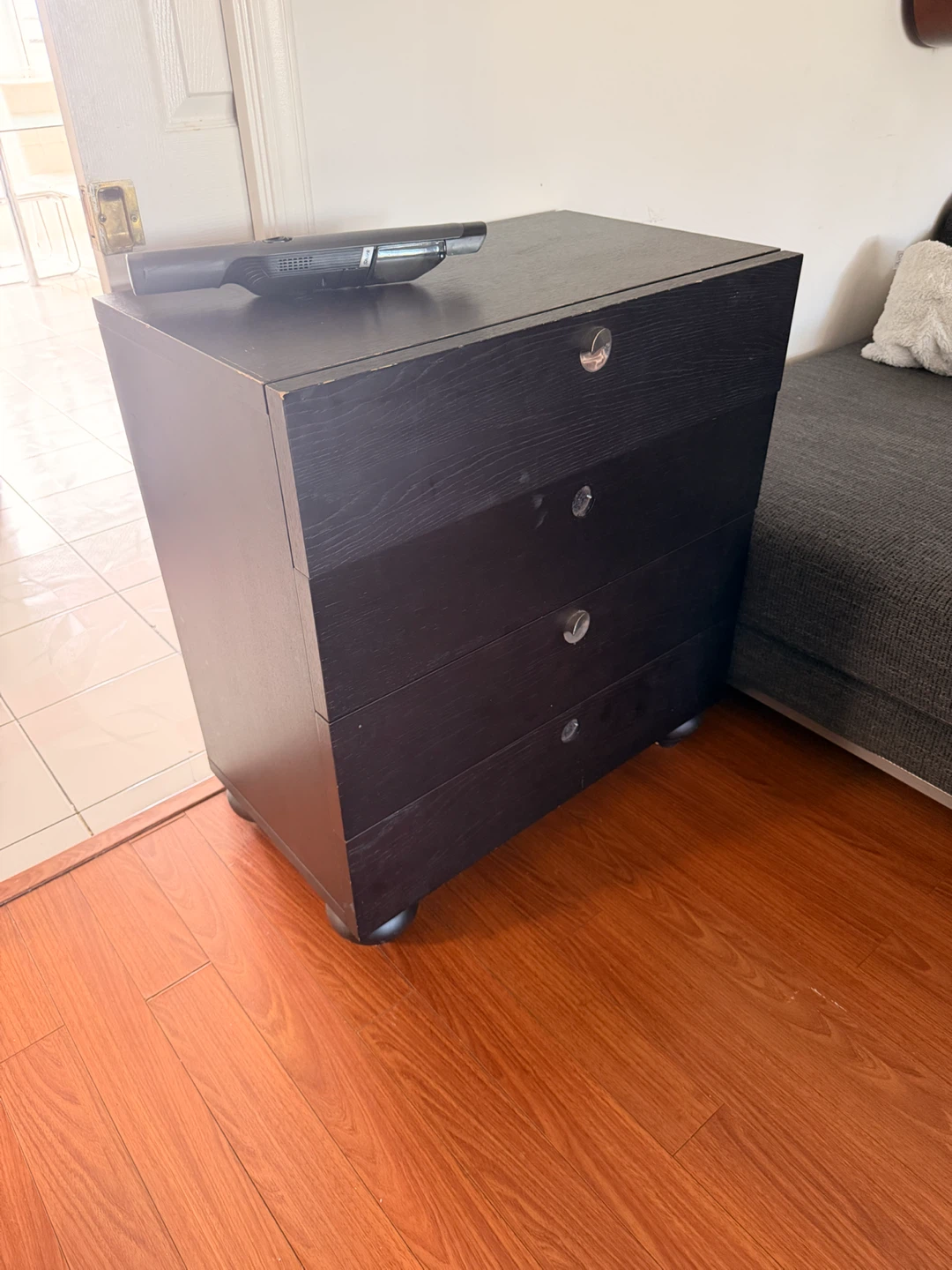 Black 4-Drawer Dresser - photo 2