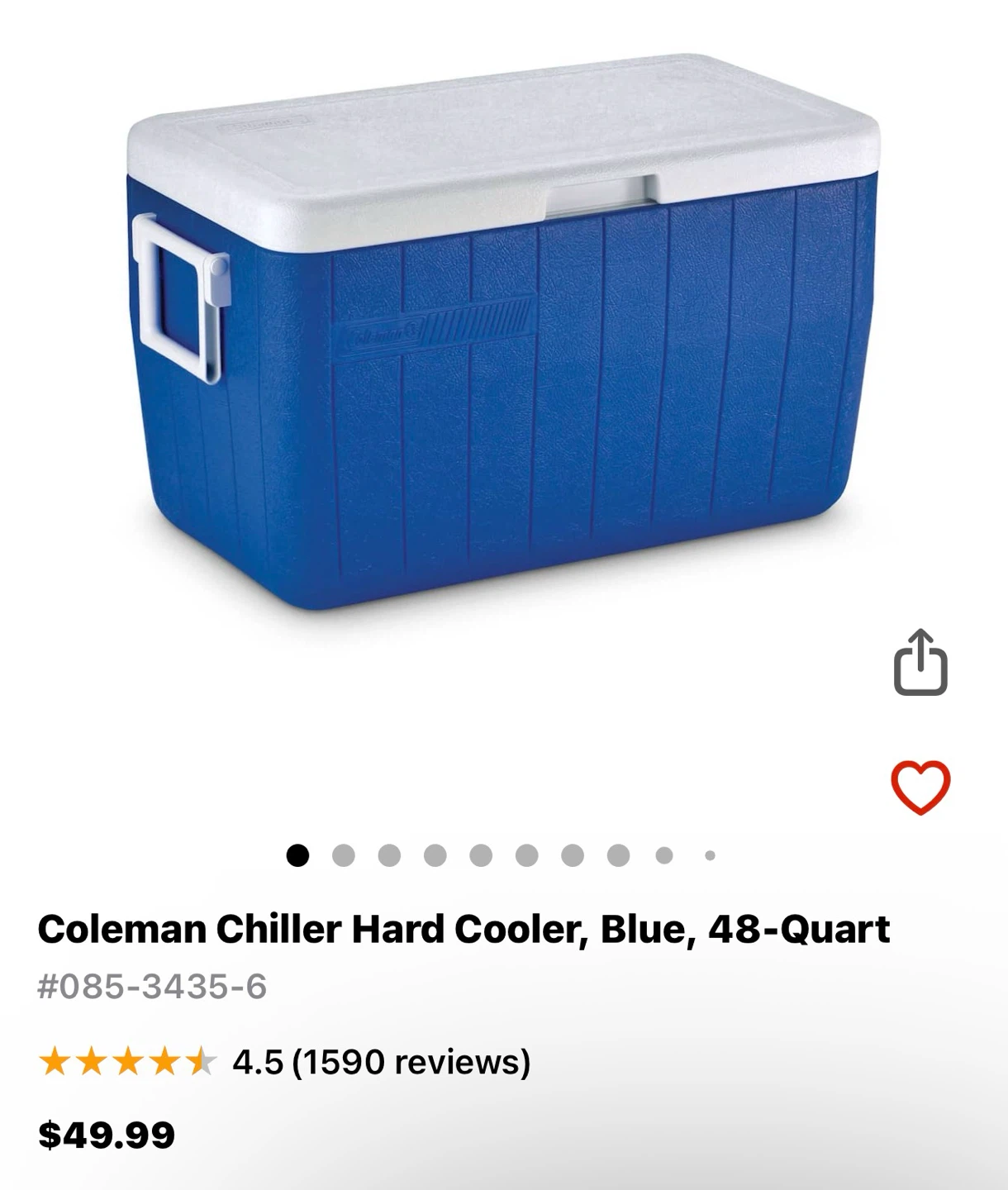 Coleman Chiller Hard Cooler, Blue, 48-Quart - photo 2
