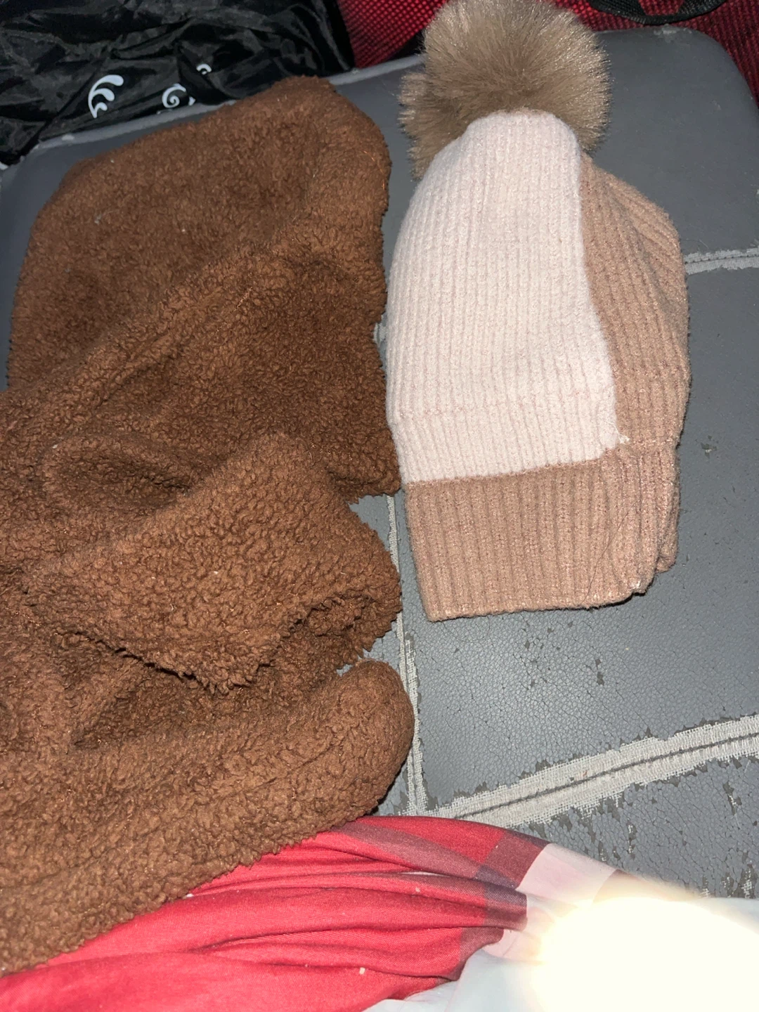 Teddy Bear Hooded Scarf and Beanie Set - photo 2