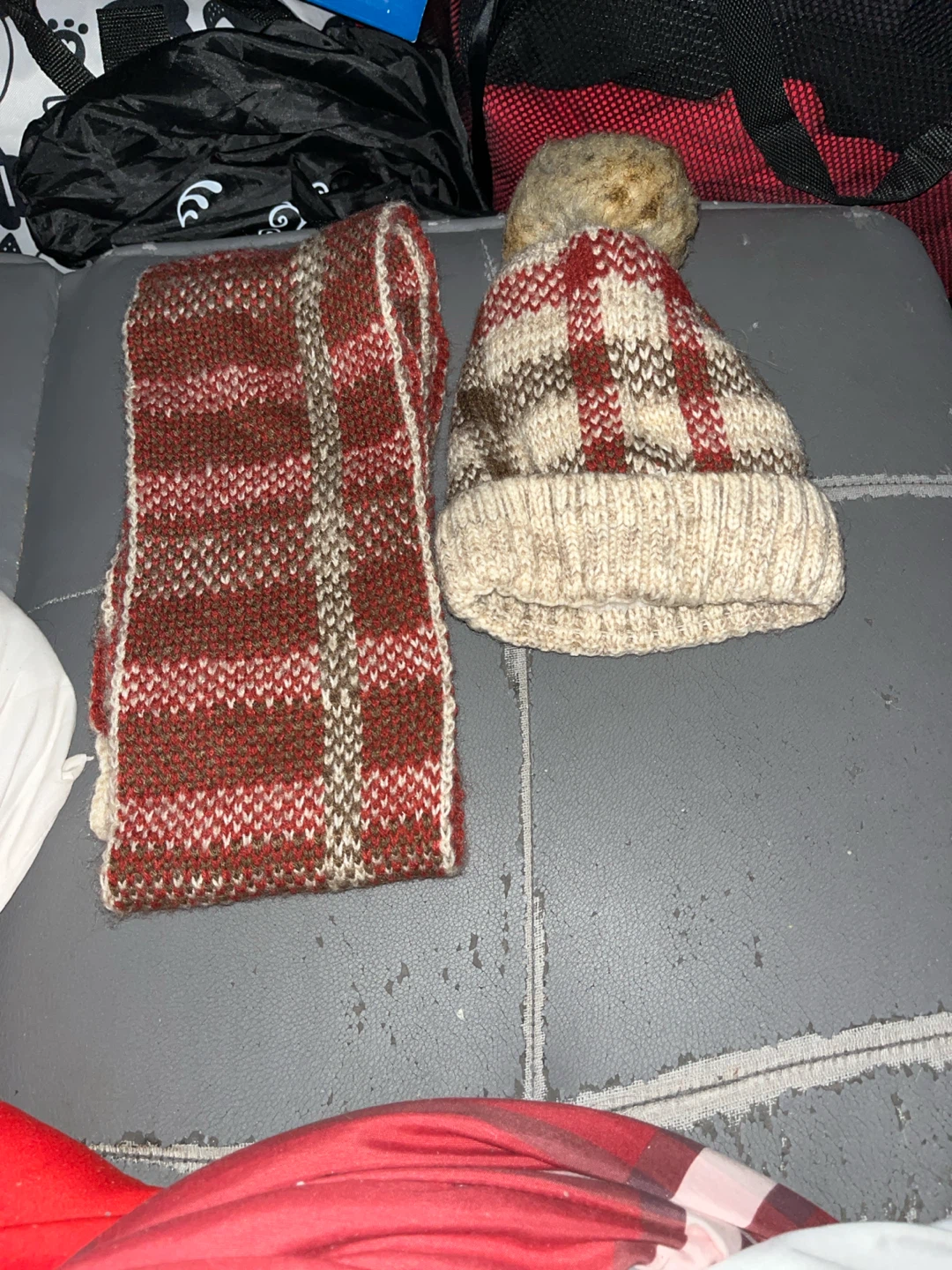 Knit Beanie and Scarf Set
