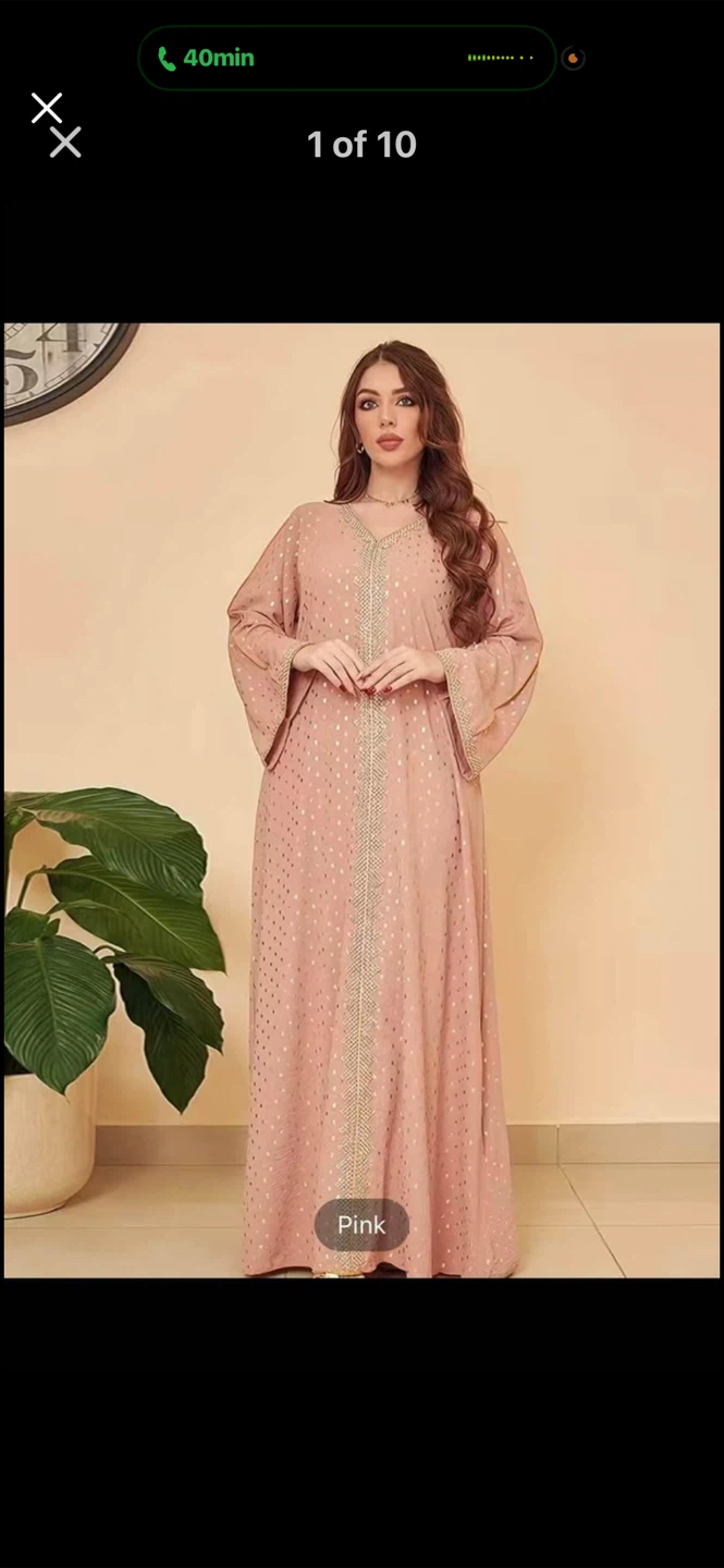 Pink Kaftan with Gold Embellishments Brand New on sale Now