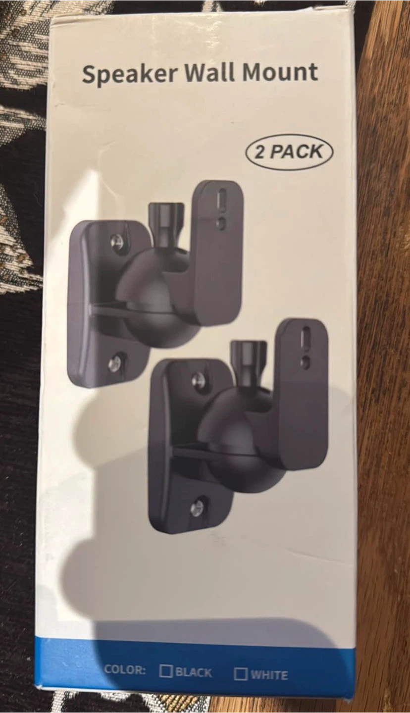 HomeMount Speaker Wall Mount Brackets - 2 Pack, Black - photo 2