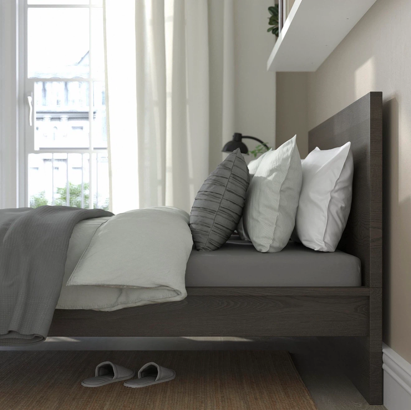 IKEA MALM Black King Bed Frame with Slats