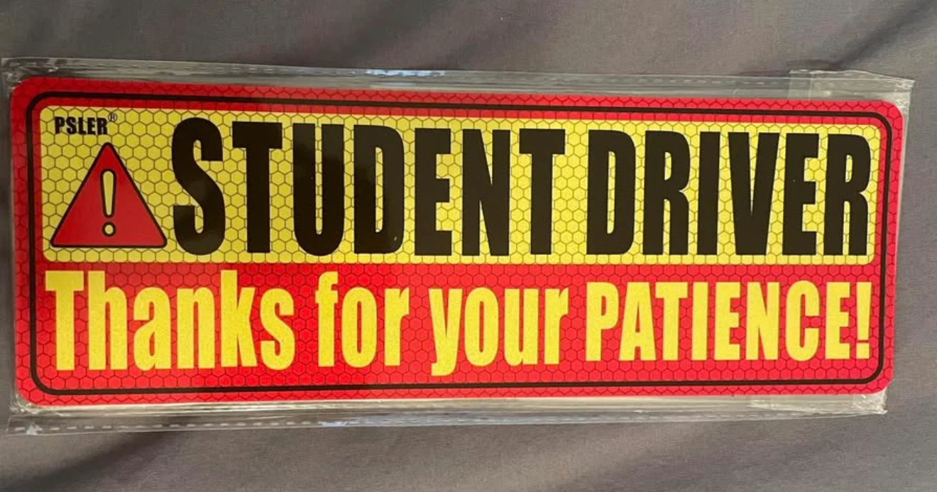 Student Driver Sign - Reflective & Magnetic