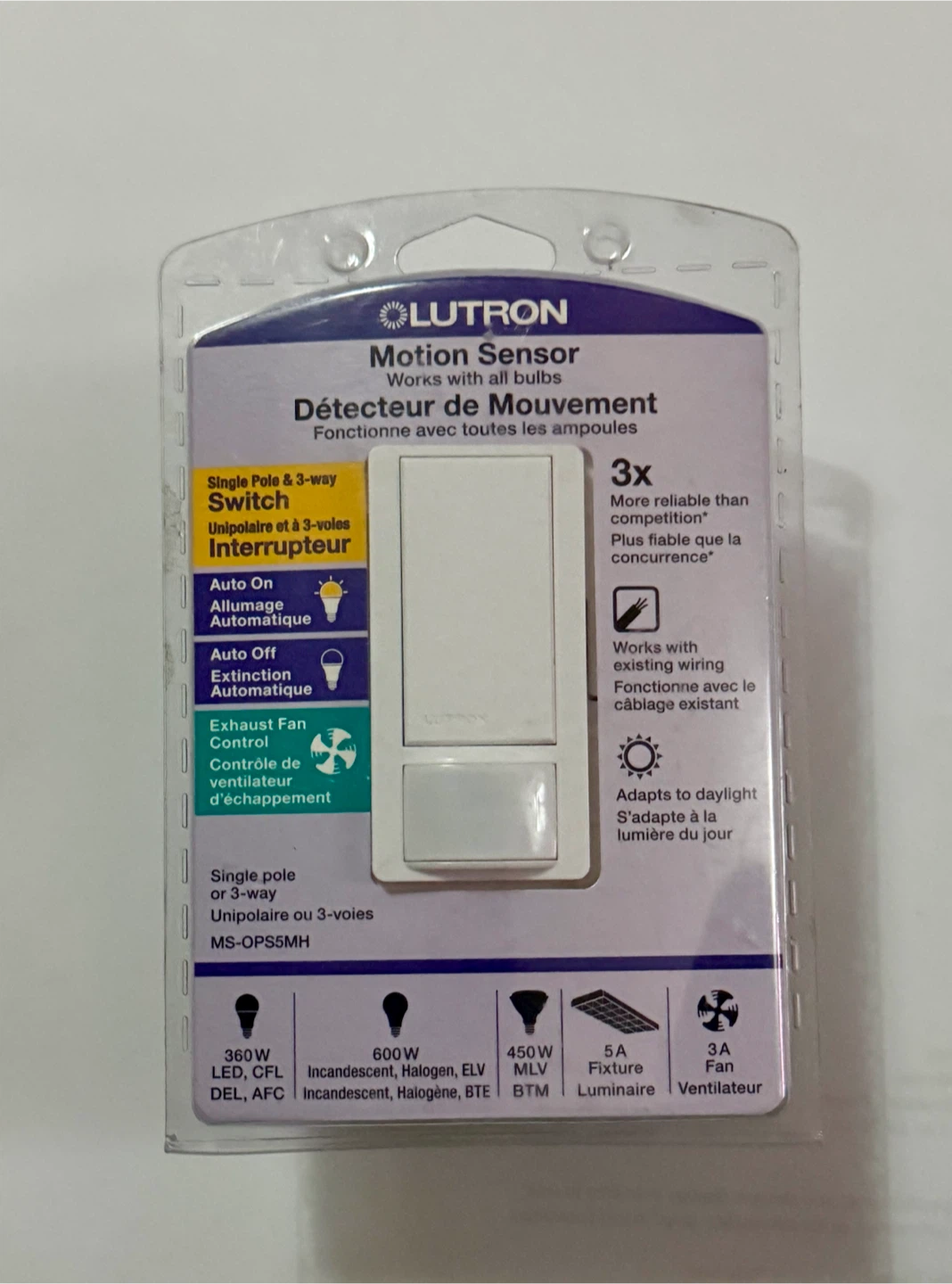 Lutron Motion Sensor Single Pole & 3-Way Switch
