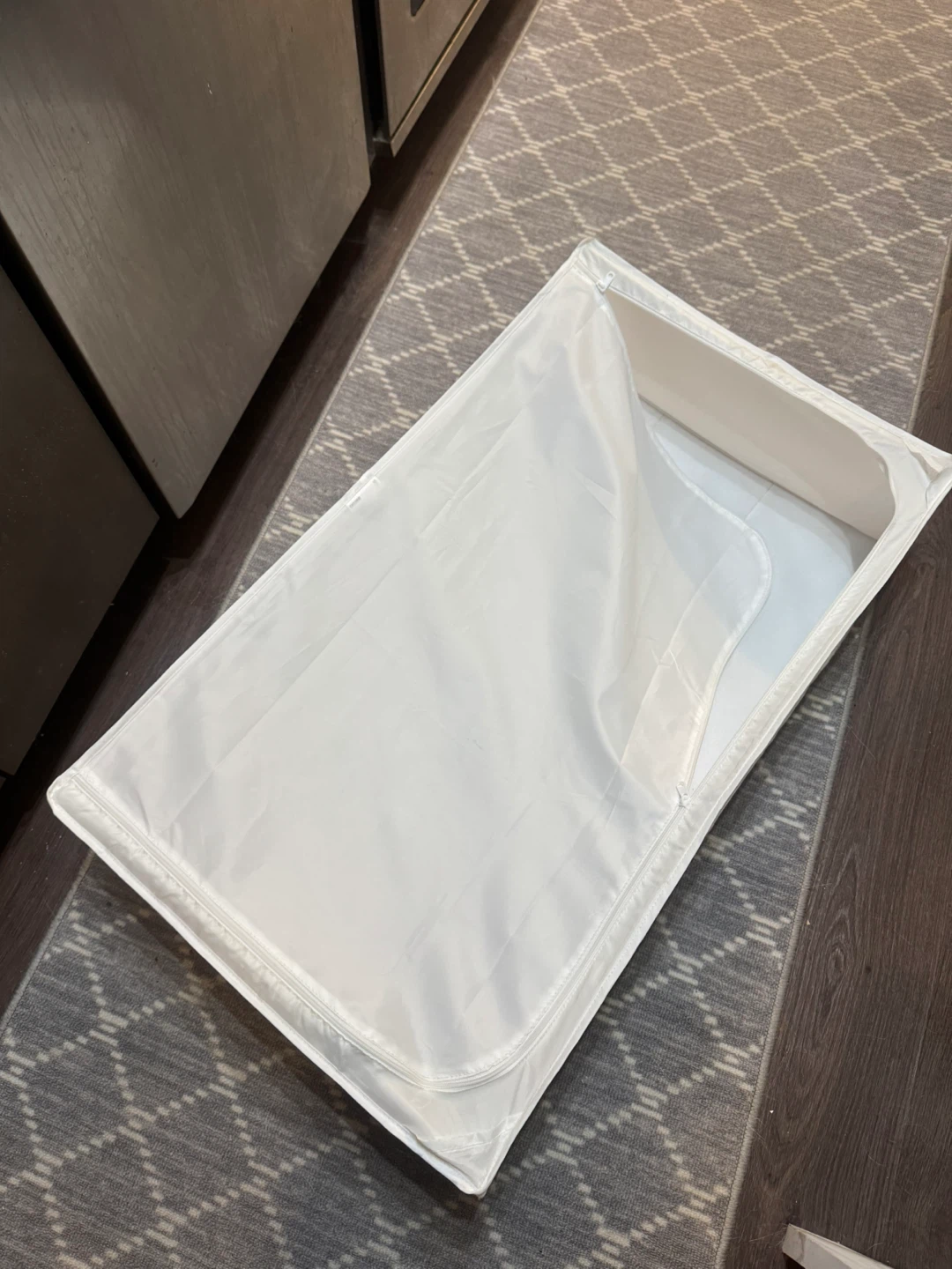 White Fabric Storage Bin Organizer