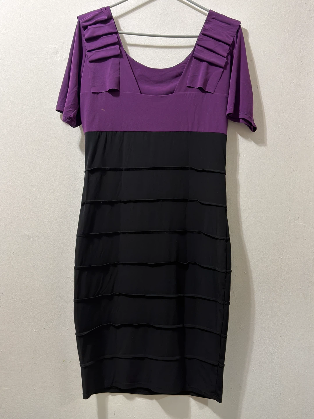 Purple & Black Ruffle Detail Dress - photo 2